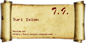 Turi Ixion névjegykártya